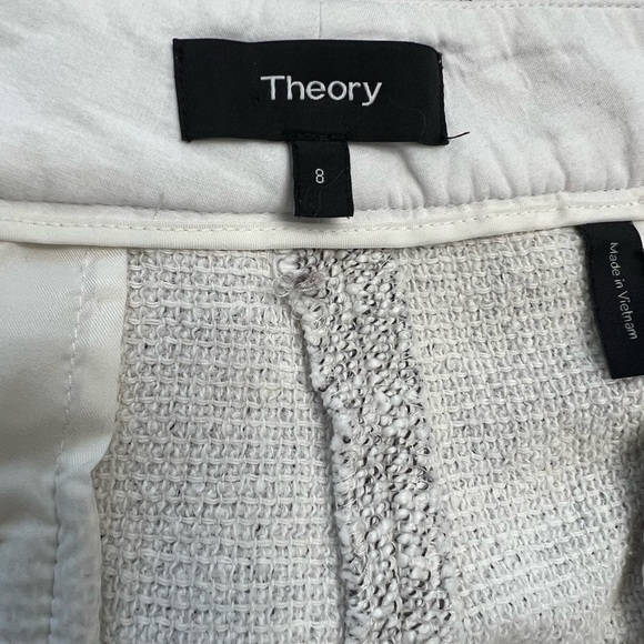 Theory Black and White Knit Tailored Shorts - Picture 6 of 7